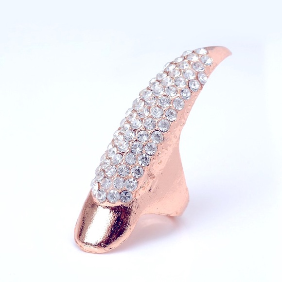 Women Index Finger Exaggerated Long Nails Punk Style Tip Ring 2.0" in W x 2"in L - Picture 1 of 16